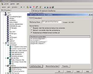 Administrators can also make sure that working files on mobile devices are automatically backed up to the server.